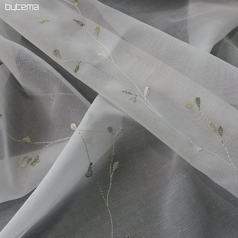 Tenda di lusso ricamata GERSTER 11545 bianco - verde