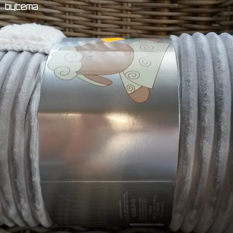coperta in microfibra EXTRA SOFT SHEEP velluto a coste - st. grigio