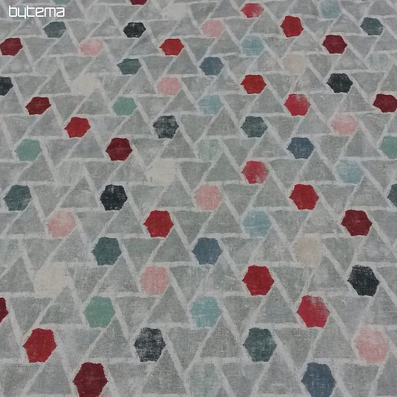 Tessuto di cotone PETI MOKKA GEO rosso