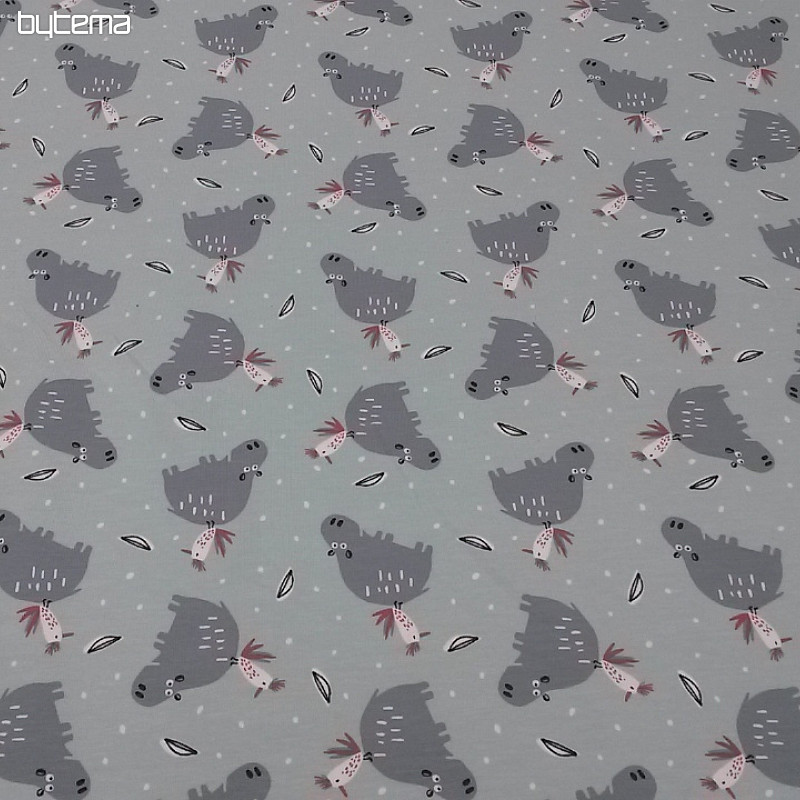 Stampa in maglia di cotone HIPPO HIPIZ mentolo