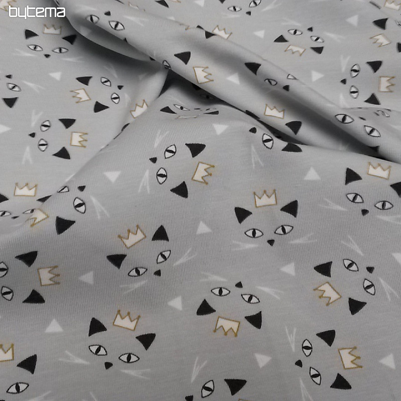 Maglia di cotone stampa MAOUCHA CAT grigio