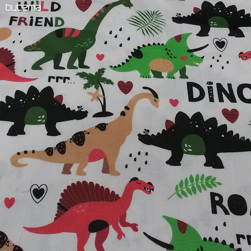 Raso di cotone per bambini stampa digitale DINOSAURI