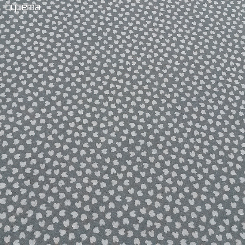 Tessuto in cotone HEART grigio-blu