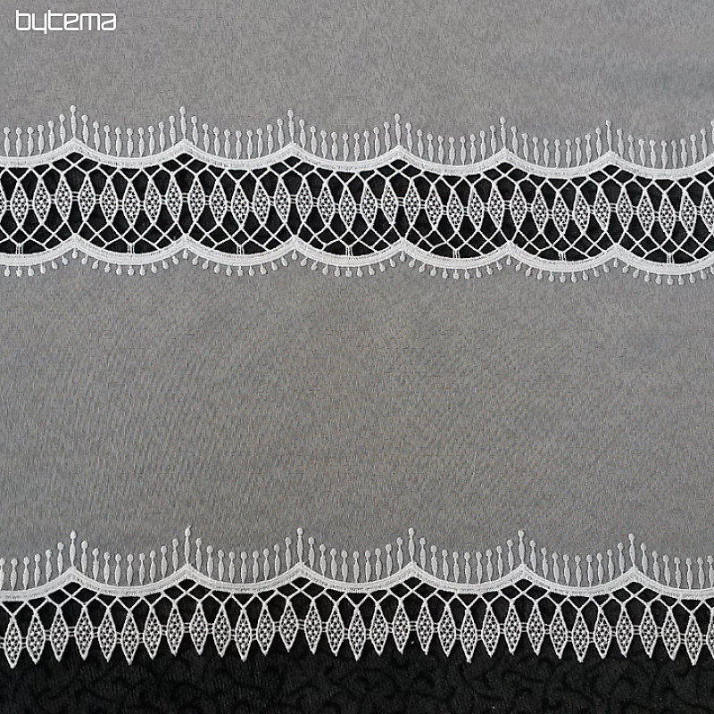 Tenda di lusso ricamata GERSTER 11050 ornamento bianco