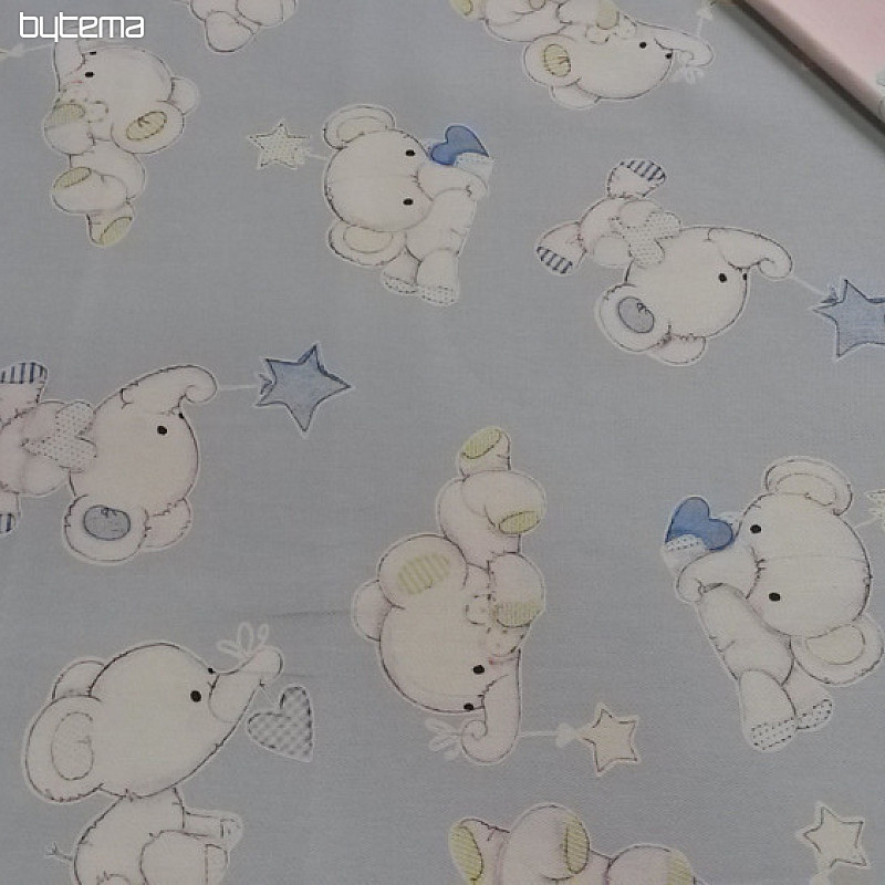 Tessuto decorativo per bambini SLONI blu