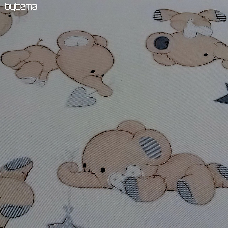 Tessuto decorativo per bambini SLONI crema