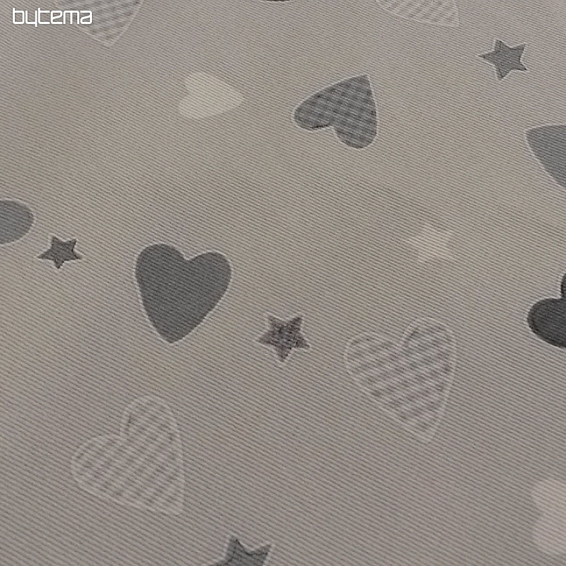 Tessuto decorativo per bambini HEART grigio