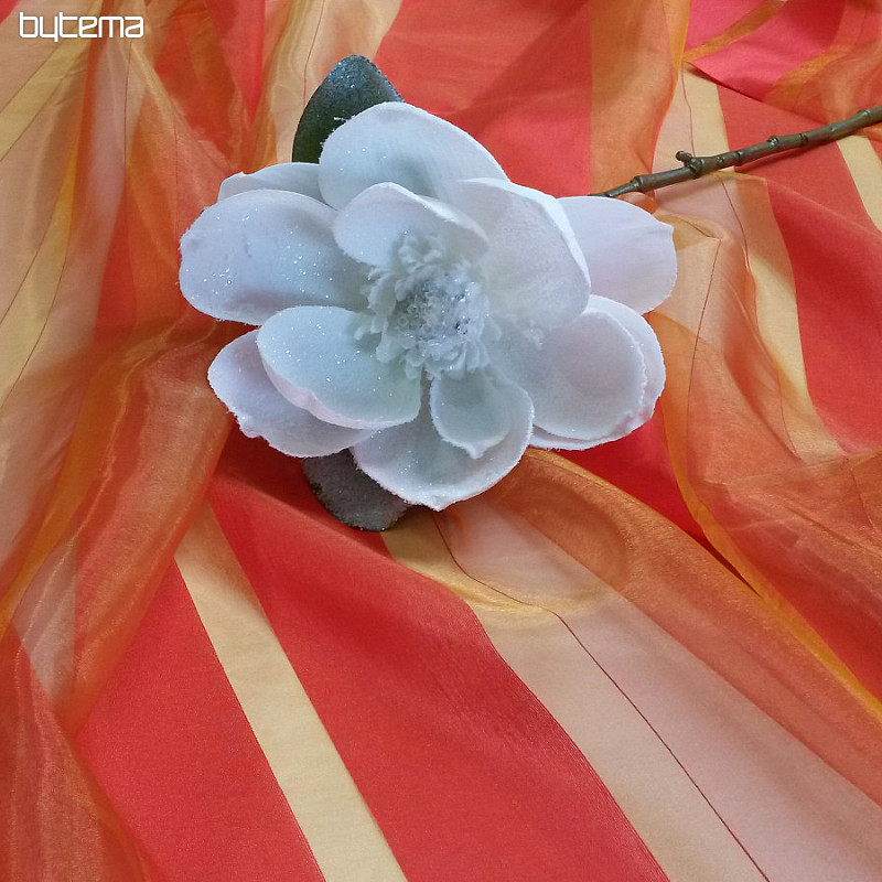 Tenda in voile arancio-oro con righe rosse
