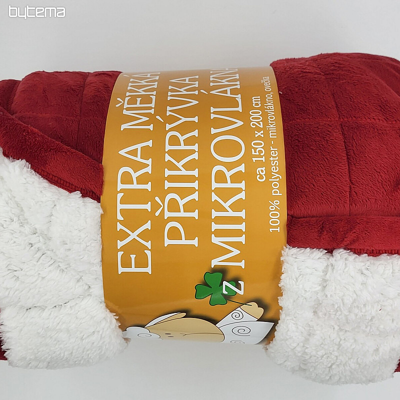 coperta in microfibra EXTRA SOFT PECORA cucitura BORDÓ