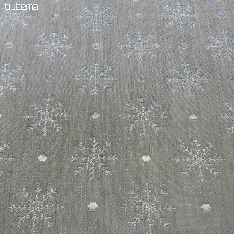 Tessuto decorativo natalizio per tovaglie Flake grigio 081 larghezza 280