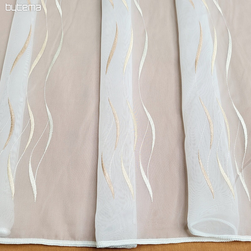 Tenda in voile con ricamo beige Gerster 195/0200