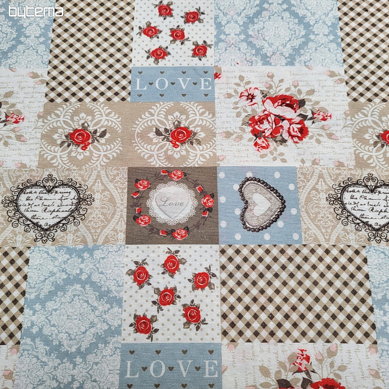 Tessuto decorativo LIA patchwork beige