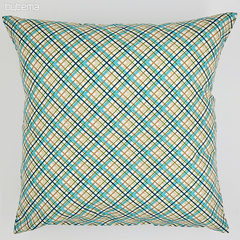 Fodera per cuscino decorativo EUGEN turchese-marrone