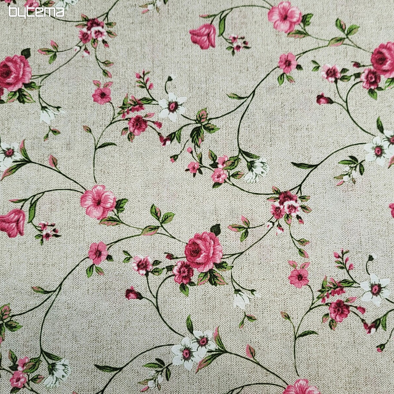 Tessuto decorativo Fiori RAME rosa