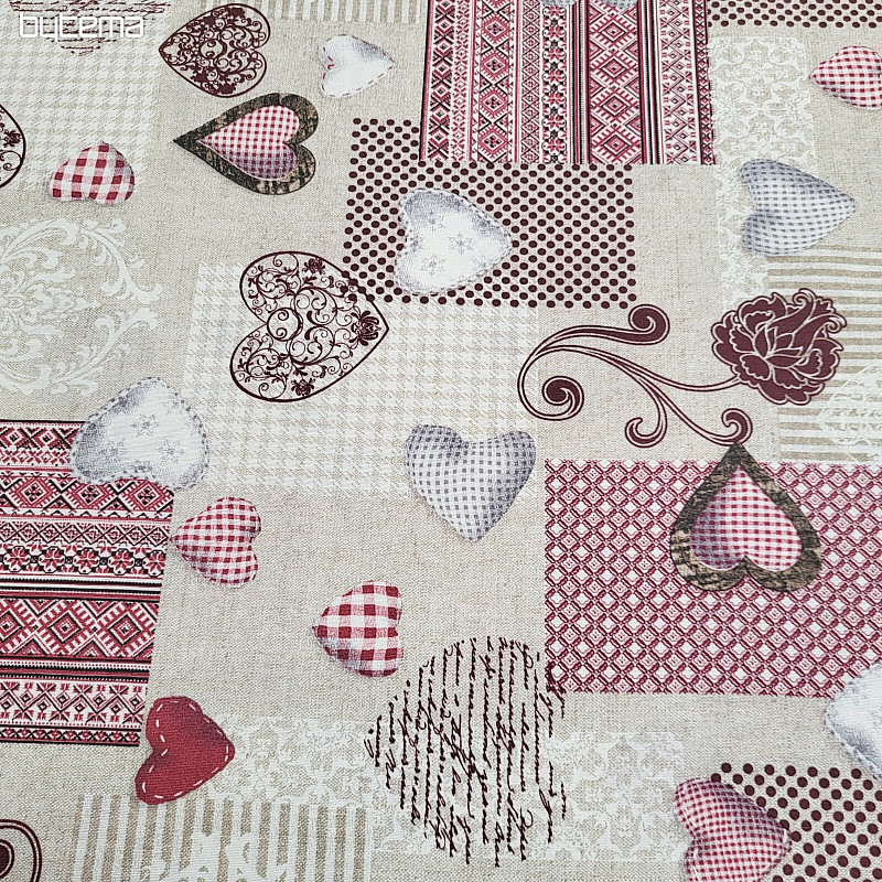 Tessuto decorativo MAX LOVE bordeaux