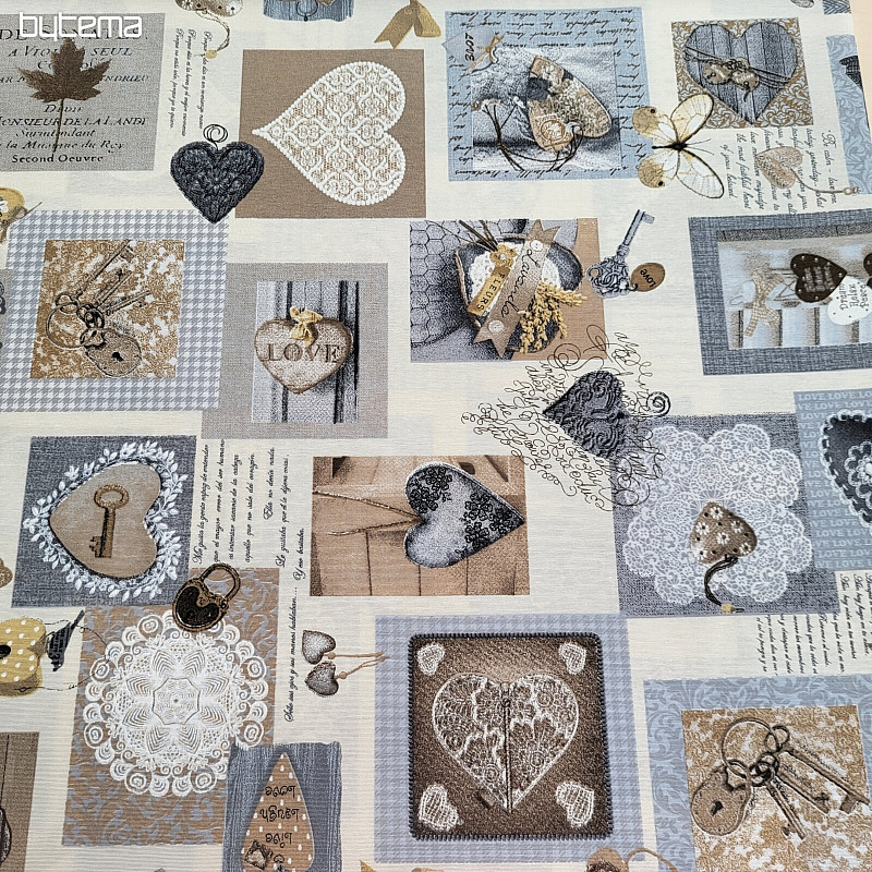 Tessuto decorativo HEART SHABBY beige
