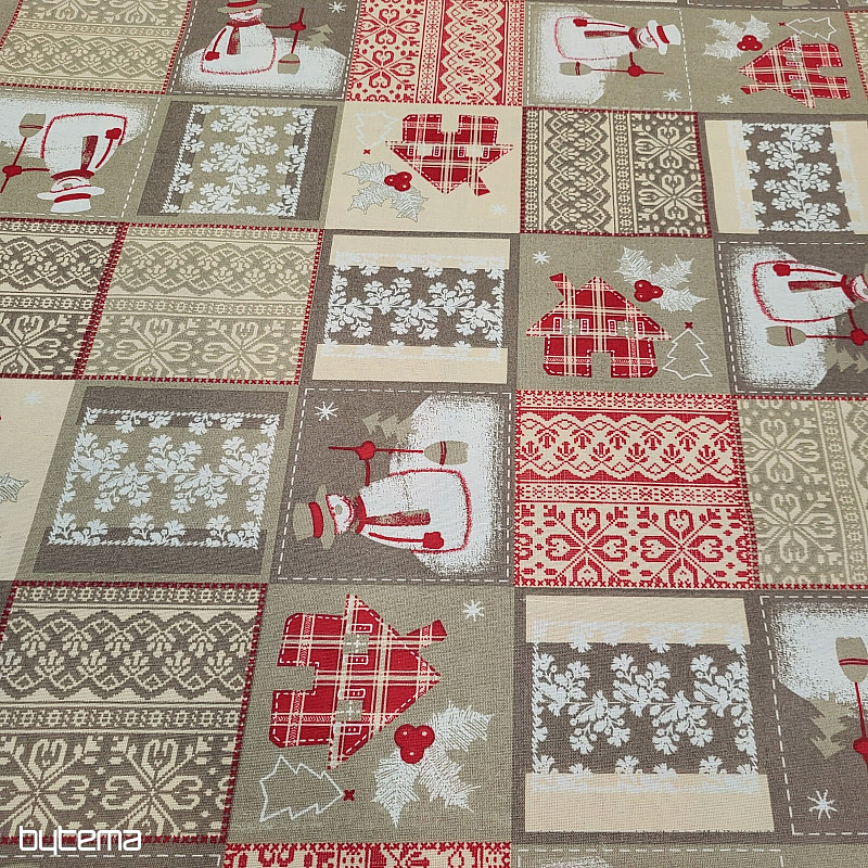 Tessuto decorativo natalizio PUPAZZO DI NEVE I