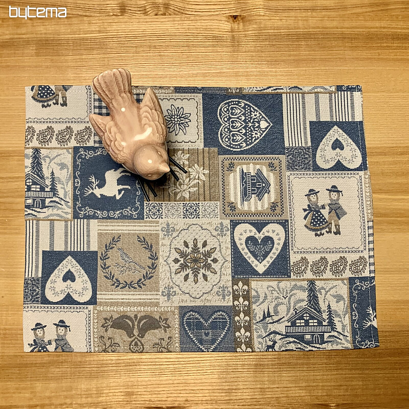 Tovaglietta PATCHWORK CUORE blu