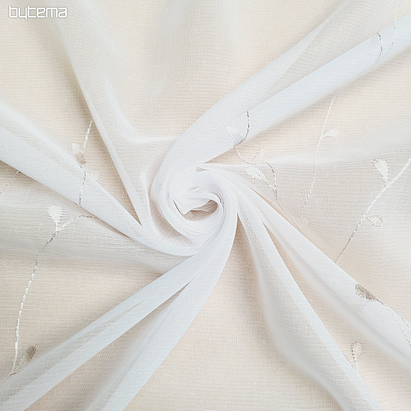 Tenda di lusso ricamata GERSTER 11545 bianco - beige