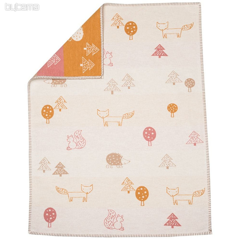 Coperta in cotone per bambini DF Animali 100x75