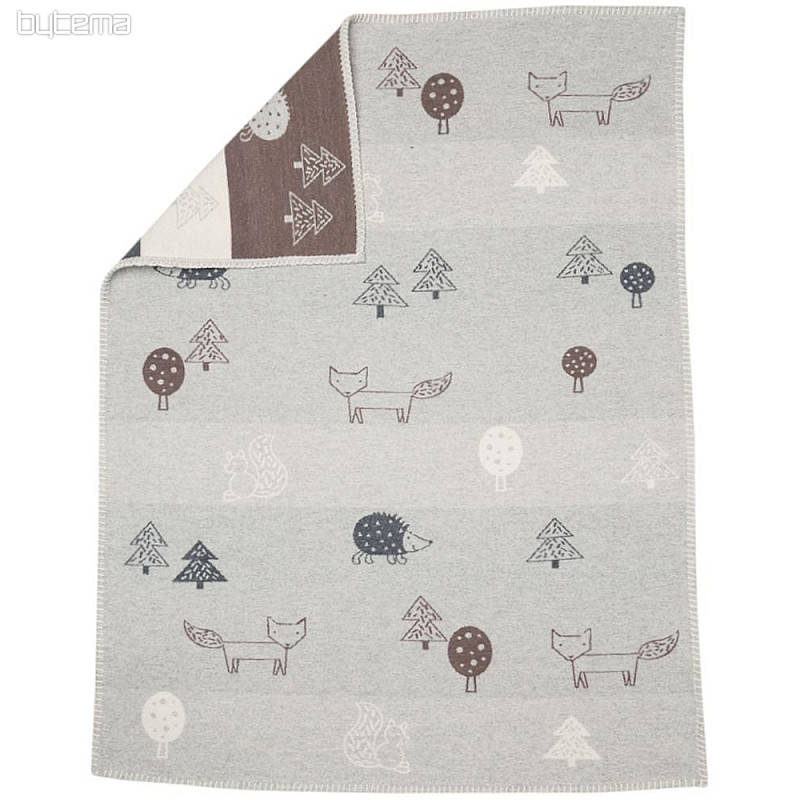 Coperta in cotone per bambini DF Animali 100x75