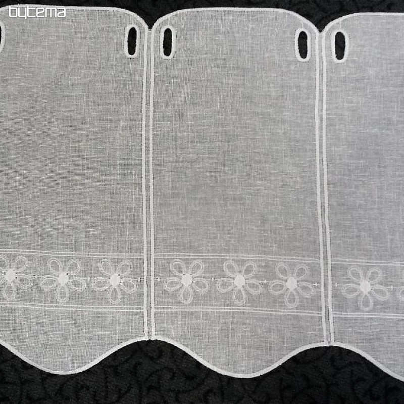 Tenda Per Finestra In Vetro Colorato Fiori 11383 Bianco