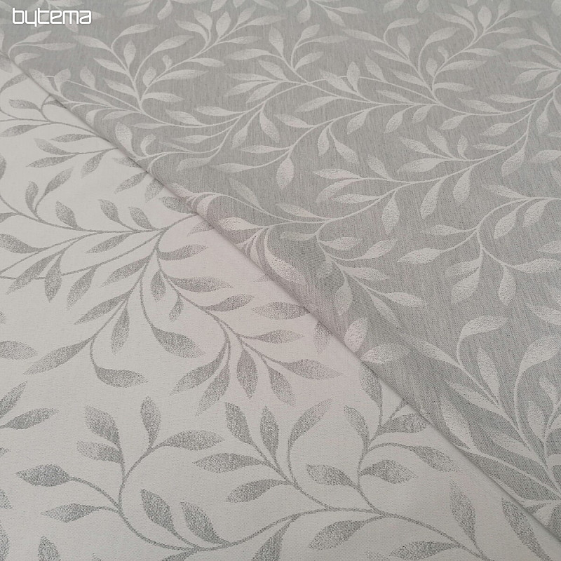 Tessuto decorativo jacquard NIGHT LEAFS grigio