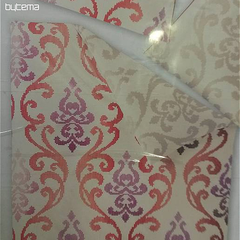 biancheria da letto in raso SOL-K 8716-60 ornamento rosso