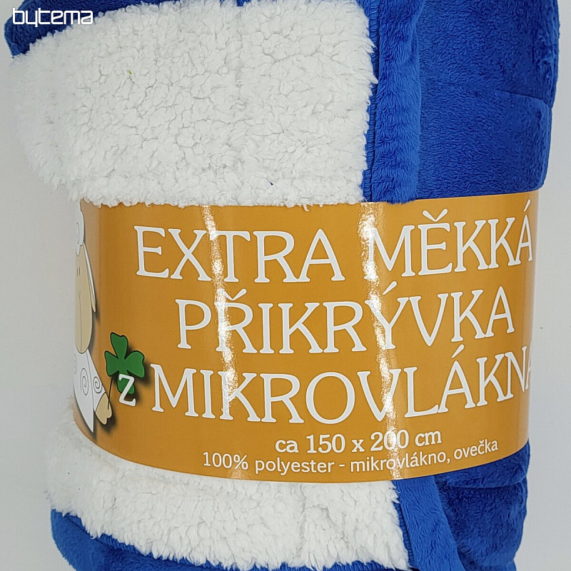 coperta in microfibra EXTRA SOFT punto PECORA blu