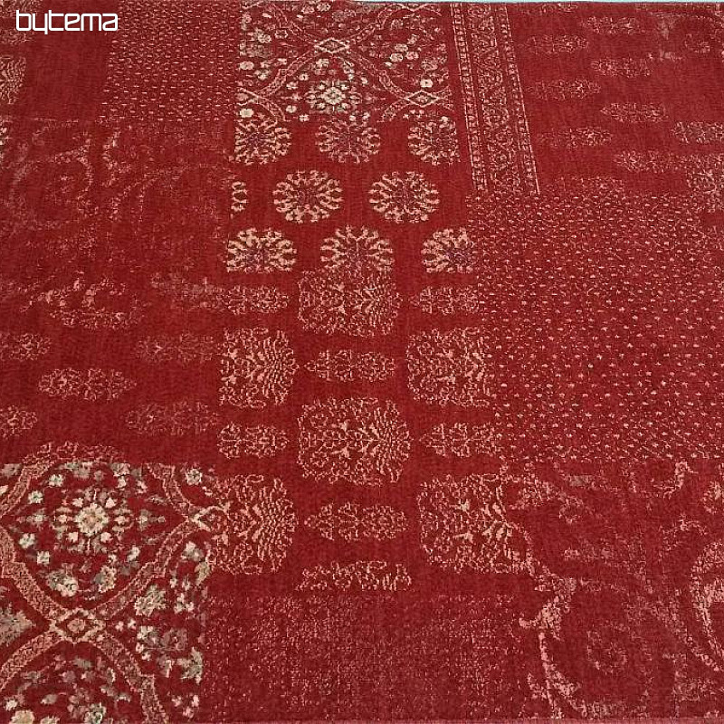 Tappeto di lusso in lana DJOBIE PATCH rosso