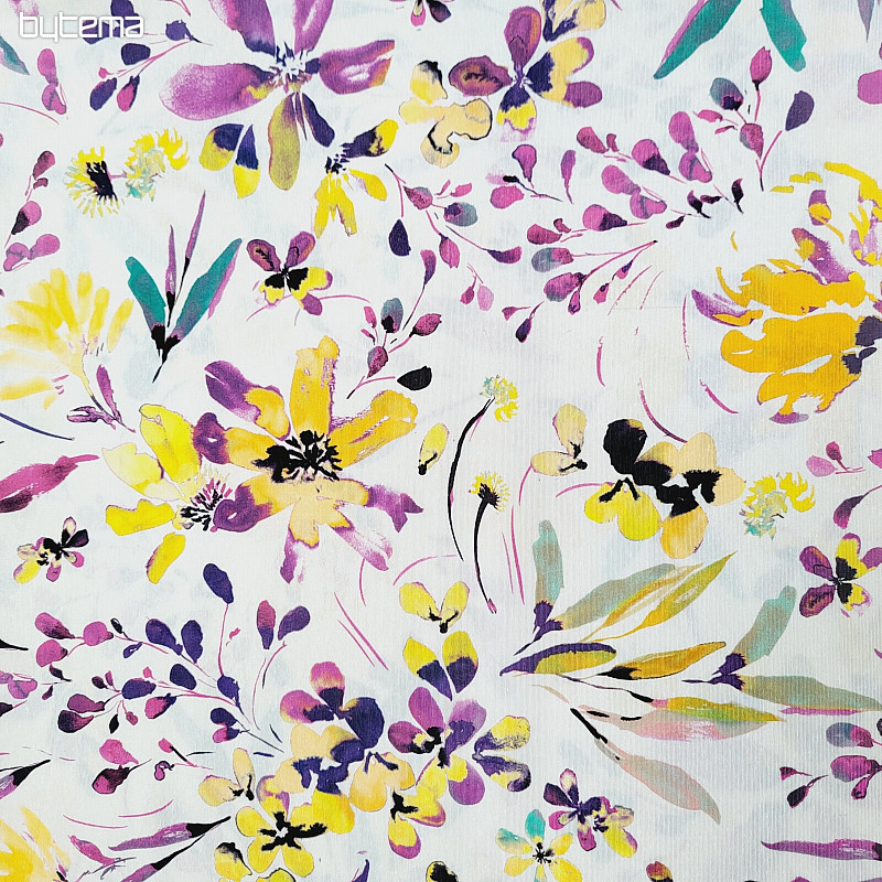 Tessuto decorativo ALENA fiori lilla