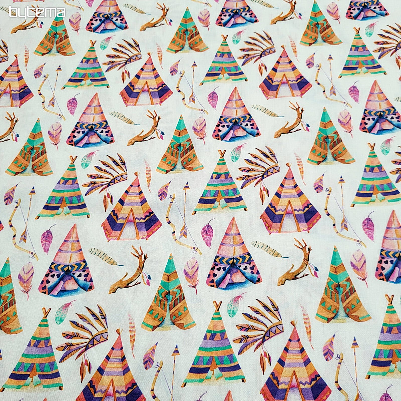 TEEPEE in raso di cotone per bambini con stampa digitale