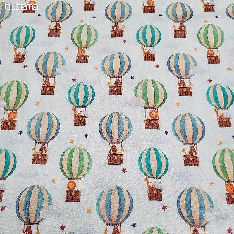 Stampa digitale in raso di cotone per bambini FLYING BALLOONS