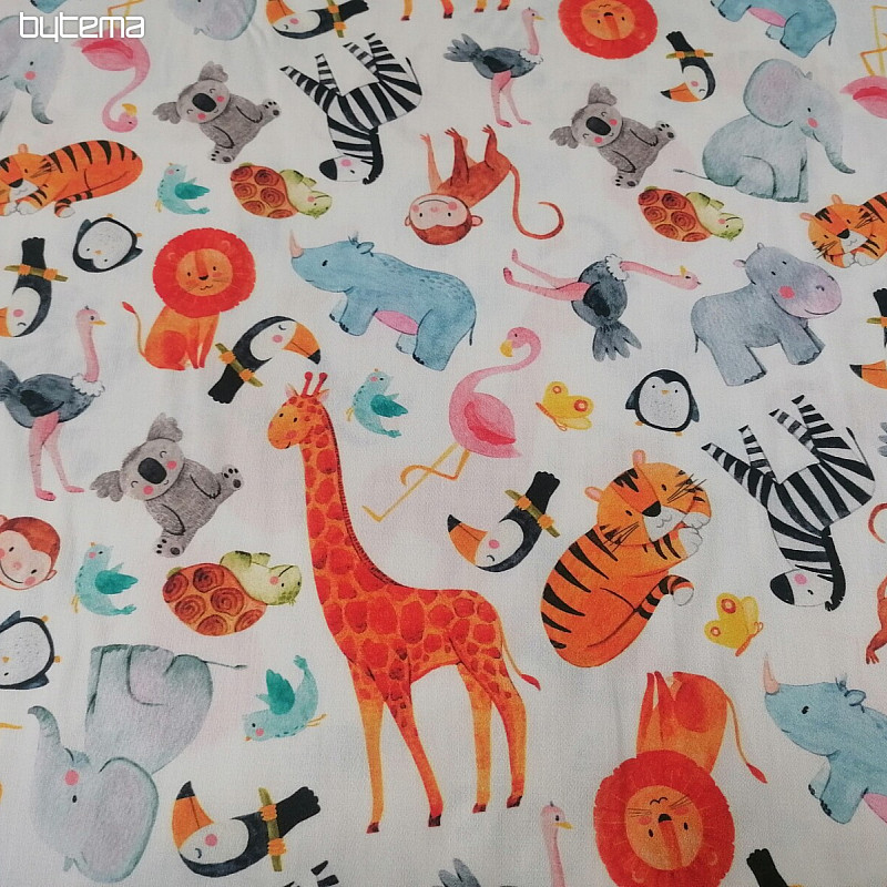 Stampa digitale ZOO in raso di cotone per bambini