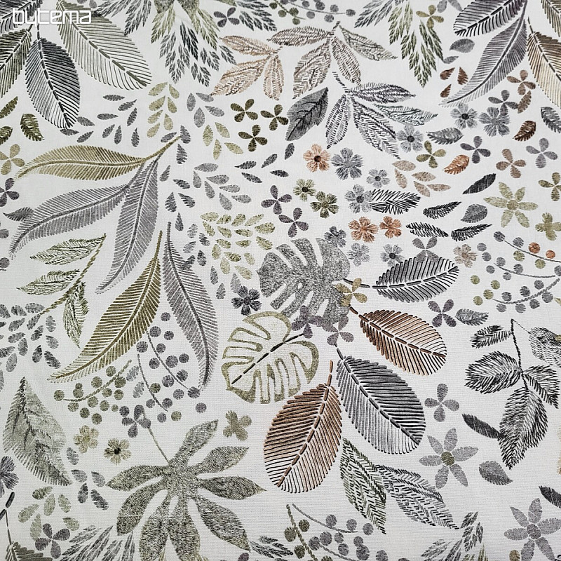 Tessuto decorativo MELIA LEAVES marrone