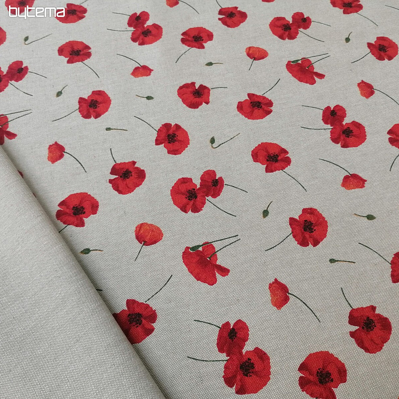 Tessuto decorativo papavero POPPY