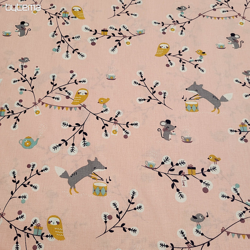 Tessuto di cotone FOX rosa