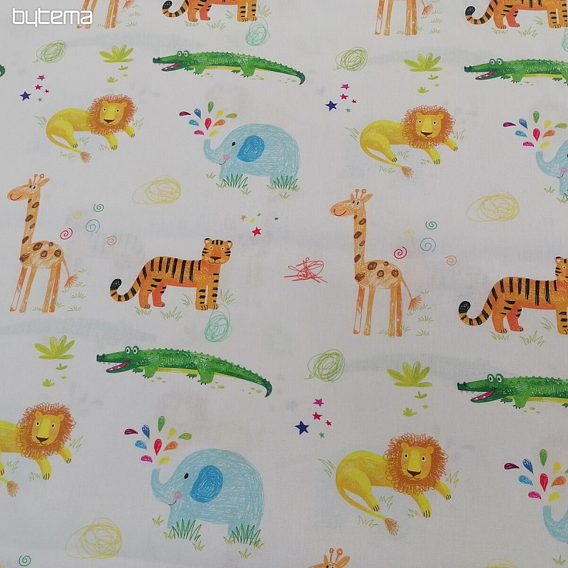 Tessuto di cotone JUNGLE DOODLE