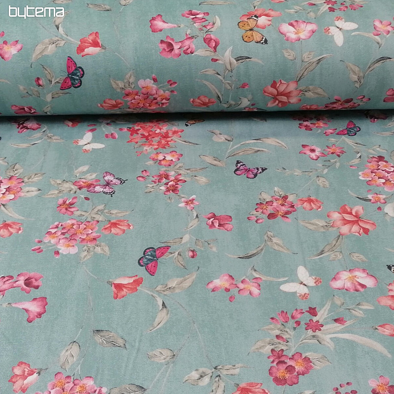Tessuto decorativo FIORI turchese