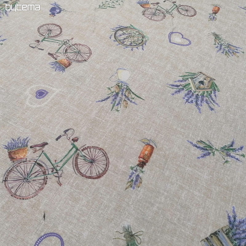 Tessuto decorativo LAVANDA BICICLETTA 2