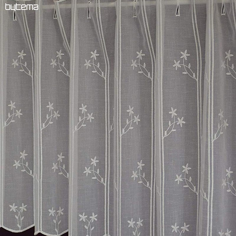 Tenda in vetro colorato ricamata FIORI Gerster 11565