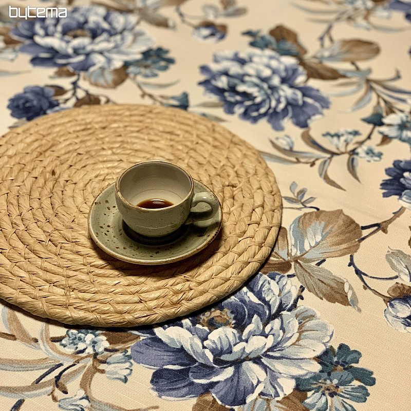 Tovaglia LAURA - fiori grandi blu