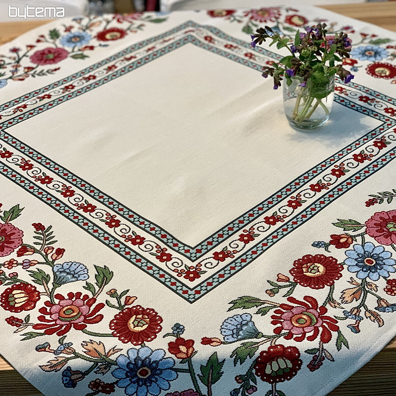 Tovaglia arazzo, sciarpa FIORI DIPINTI