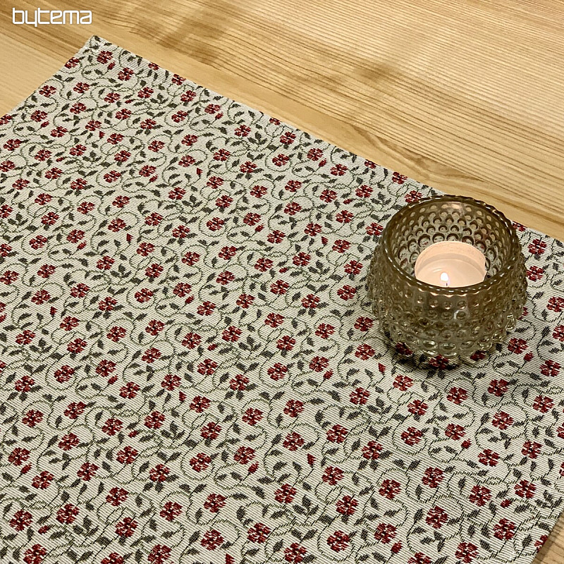Tovaglia arazzo, sciarpa con fiori vintage