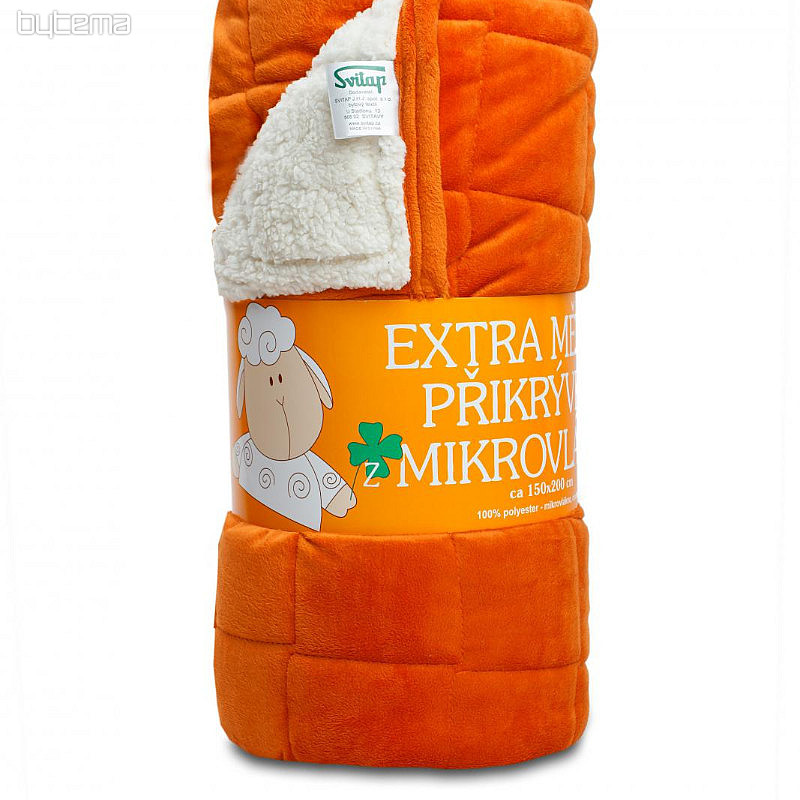 coperta in microfibra EXTRA SOFT punto PECORA arancione