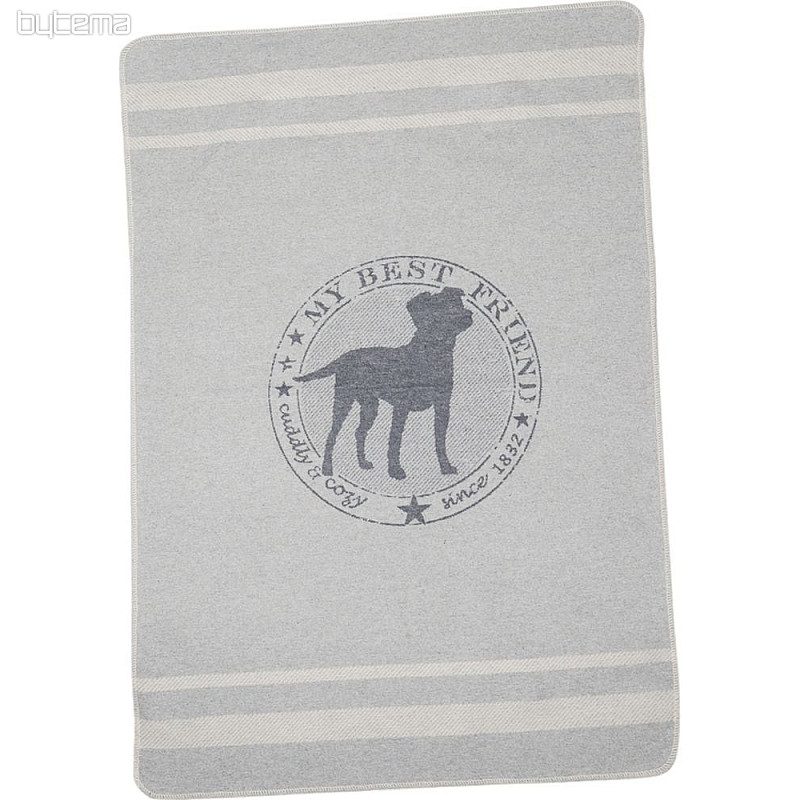 Coperta in cotone DF per cani BEST FRIEND st. grigio