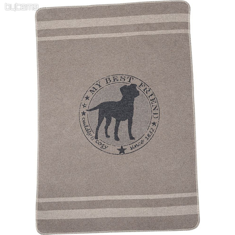 Coperta in cotone DF per cani BEST FRIEND tm. grigio