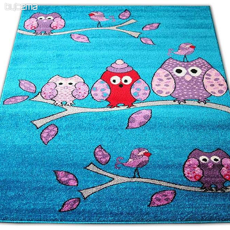 Tappeto per bambini BELLA OWL turchese