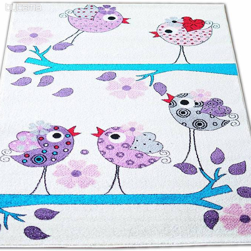 Tappeto per bambini BELLA BIRDS crema