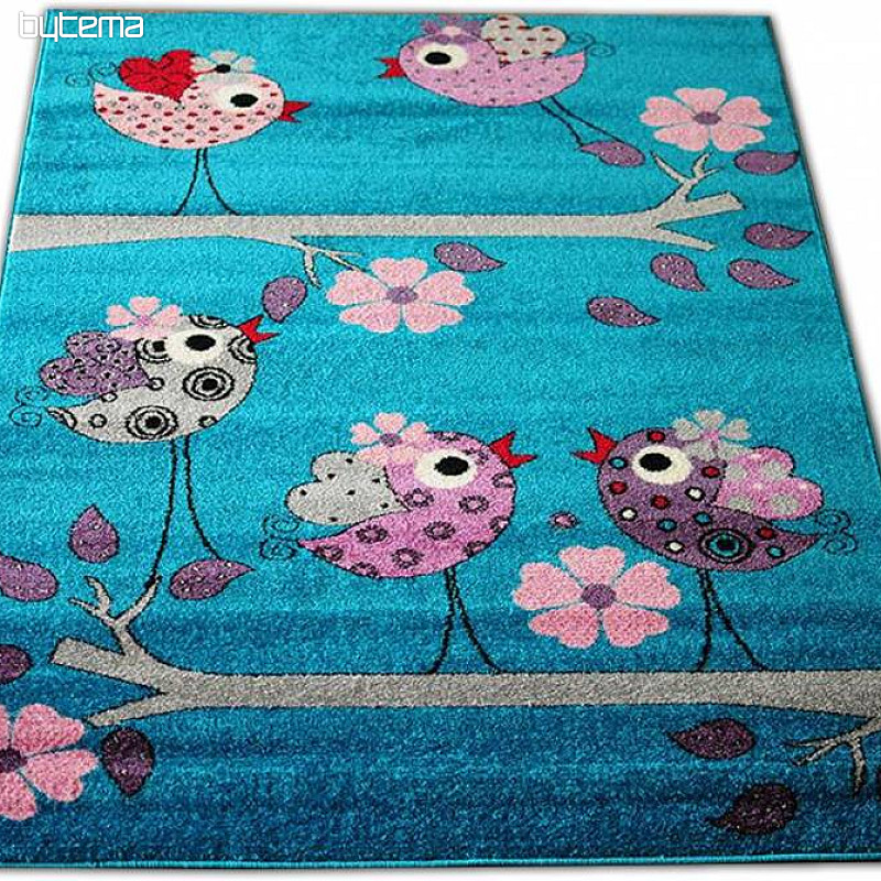 Tappeto per bambini BELLA BIRDS turchese